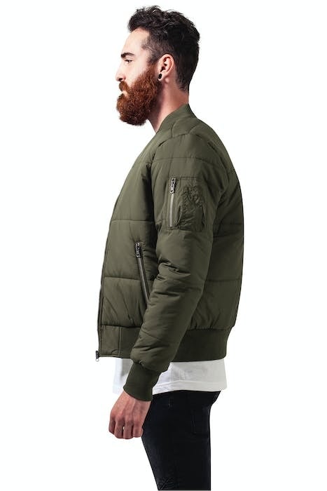 BASIC QUILT BOMBER JACKET OLIVE 4