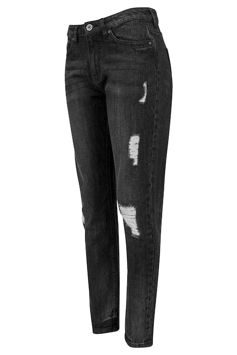 LADIES BOYFRIEND DENIM PANTS BLACK WASHED 7