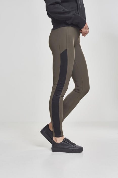 LADIES JACQUARD CAMO STRIPED LEGGINGS DARKOLIVE/BLACKCAMO 6