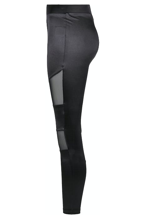 LADIES SHINY TECH MESH LEGGINGS BLACK 8