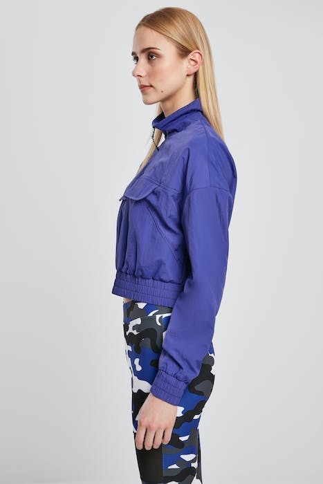 LADIES CROPPED CRINKLE NYLON PULL OVER JACKET BLUEPURPLE 6