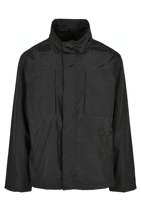 DOUBLE POCKET NYLON CREPE JACKET BLACK 1