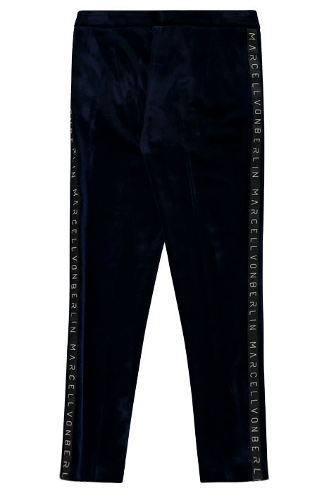 WOMEN'S LOGO VELVET JERSEY SKINNY PANTS NAVY 2