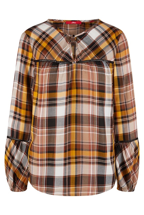 blouse brown check 1