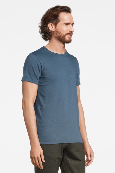 BASIC ROUND NECK TEE SLUB JERSEY ORION BLUE 4