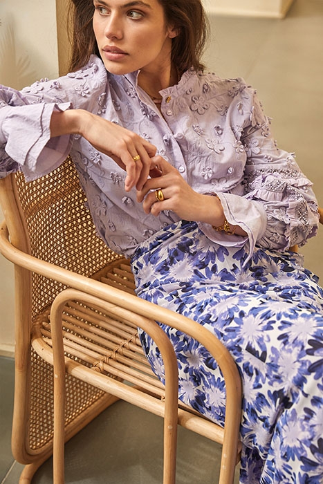 BOBO FRILL SKIRT CREAM WHITE/LILAC 5