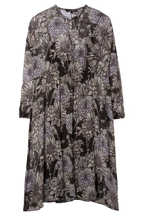 DRESS WITH FLORAL PRINT WARM GREY / LIGHT LILAC 5