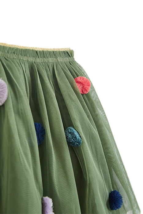 SPOT TUELLE SKIRT GREEN PRINT 3