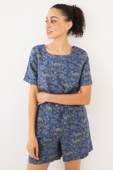 EDIE LINEN TOP BLUE PRINT 2