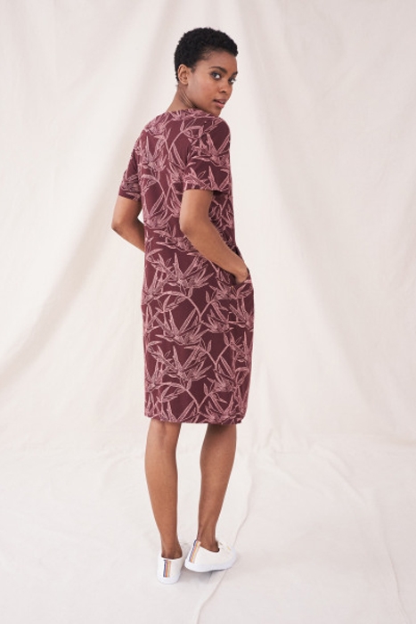 RUBY COTTON JERSEY DRESS BROWN MULTI 3