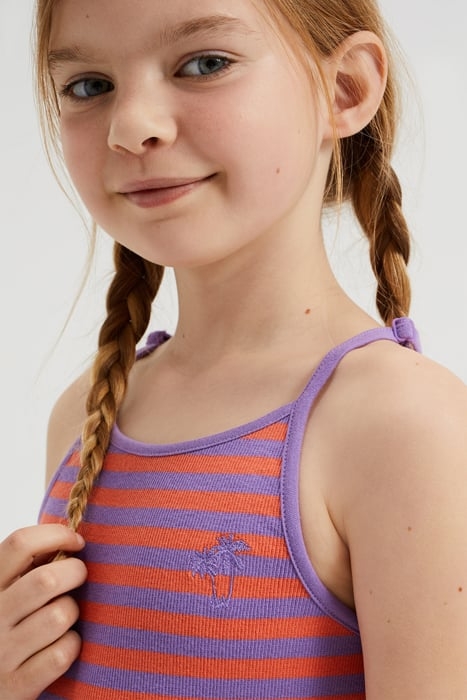 MEISJES GESTREEPTE JURK MET VOLANTS PINK 4