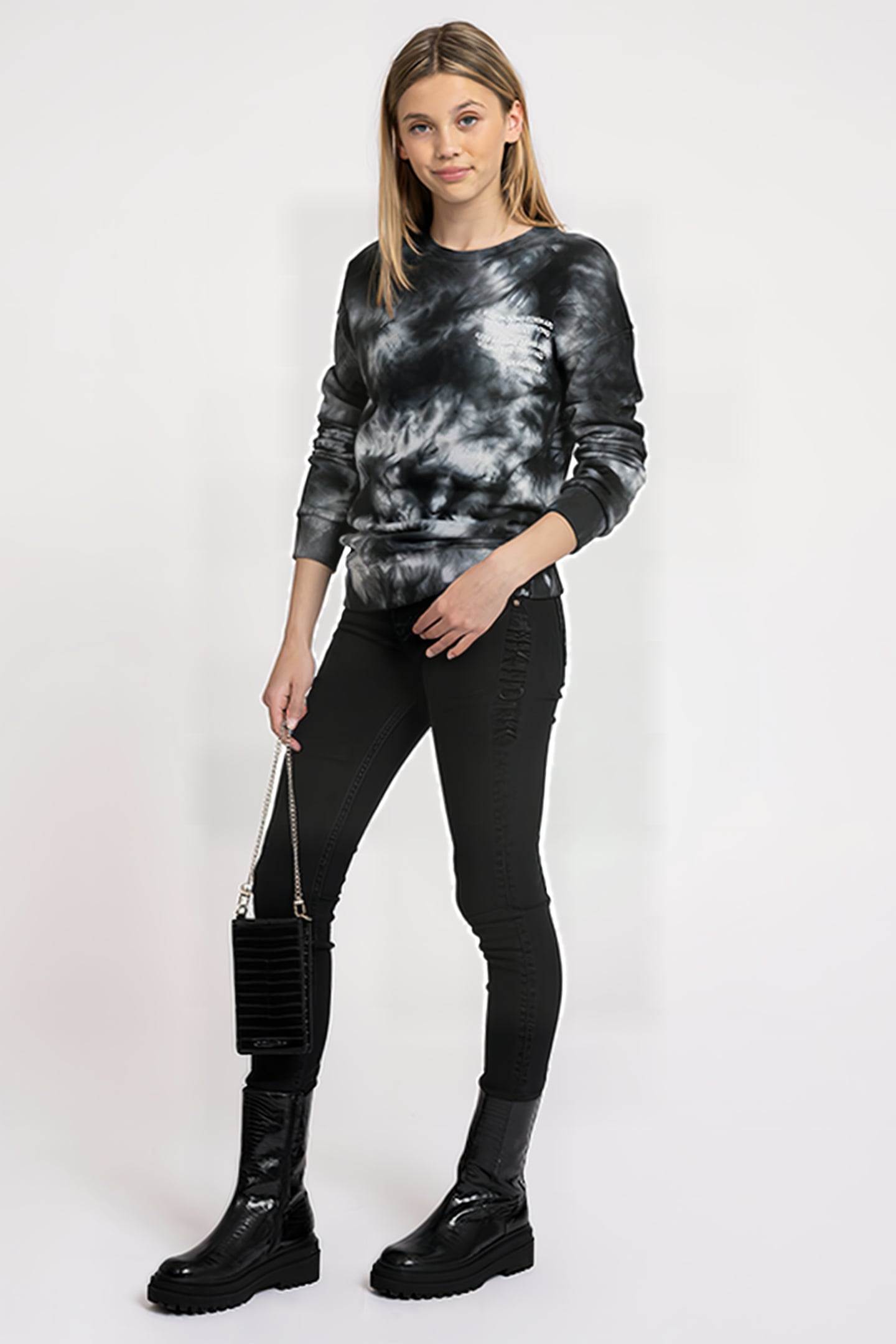 KEEP TIE DYE SWEATER BLACK 2