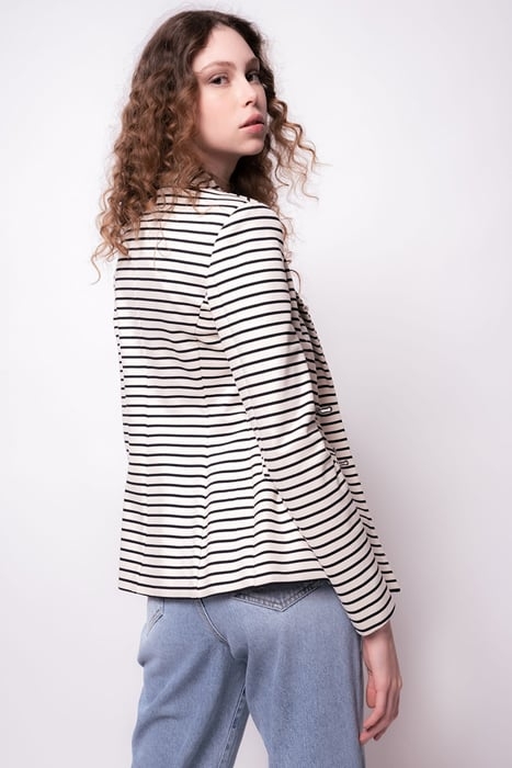 ASSAGO GIACCA PUNTO ROMA RIGAT ECRU/NAVY BLUE 2