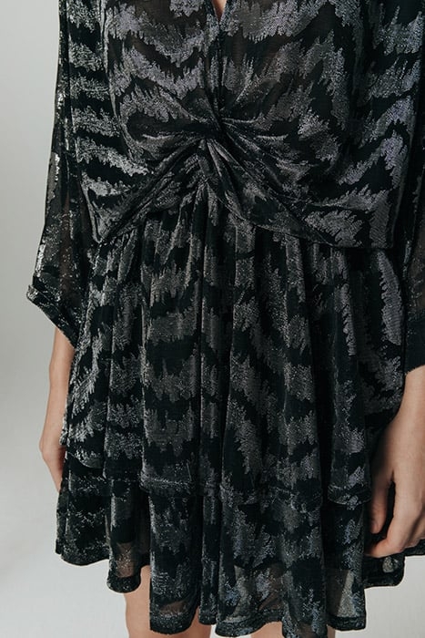MENCIA ZEBRA METALLIC V-NECK DRESS METALLIC SILVER 3