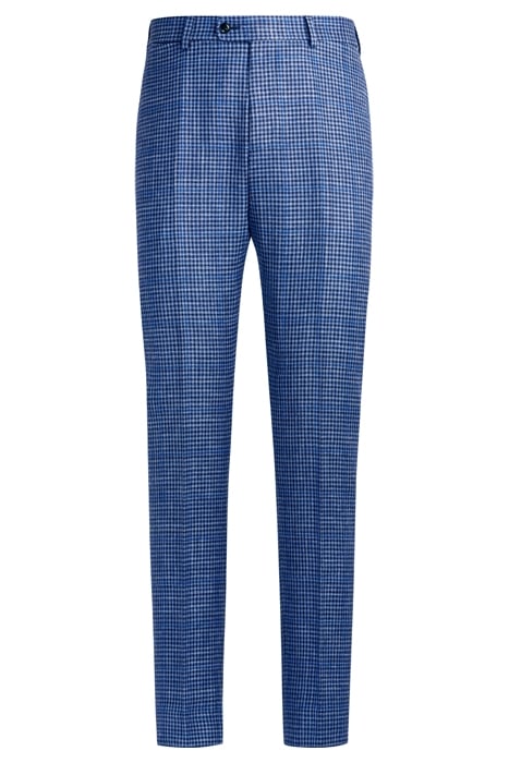 MID BLUE CHECKED THREE-PIECE LAZIO SUIT 3