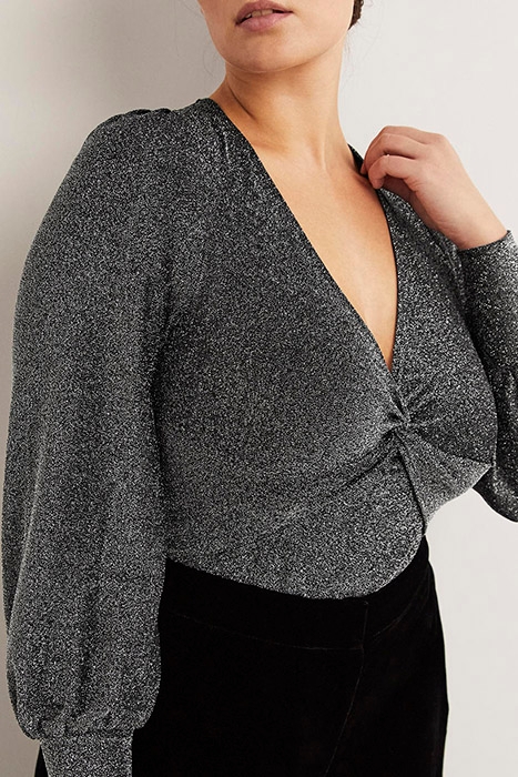 TWIST FRONT JERSEY TOP BLK 5