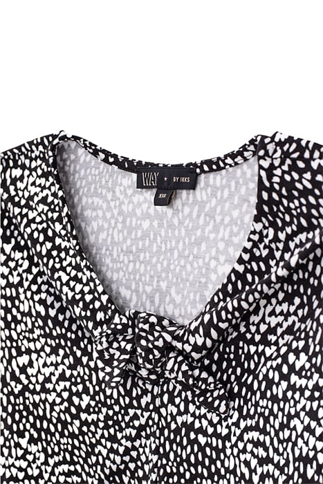 GIRLS’ BLACK ECOVERO® T-SHIRT WITH HEART PRINT AND BOW BLACK 4