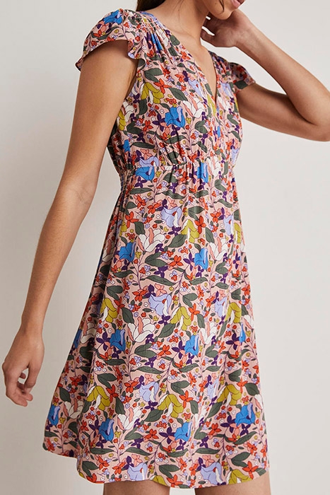 GRACE FLUTTER SLEEVE DRESS PNK 4