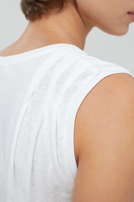 WOMEN PLEATED TANK TOP IVORY 4