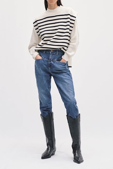 STRIPED VEST KNITS IVORY 3