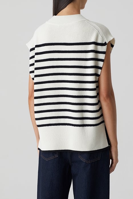 STRIPED VEST KNITS IVORY 2