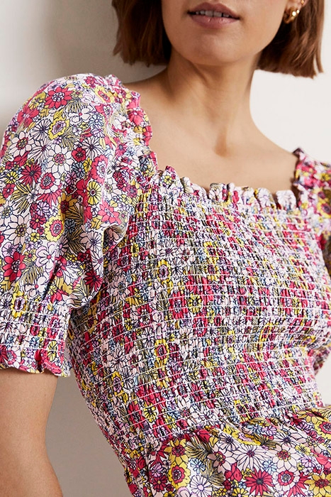 SMOCKED BODICE PLAYSUIT MLT 4