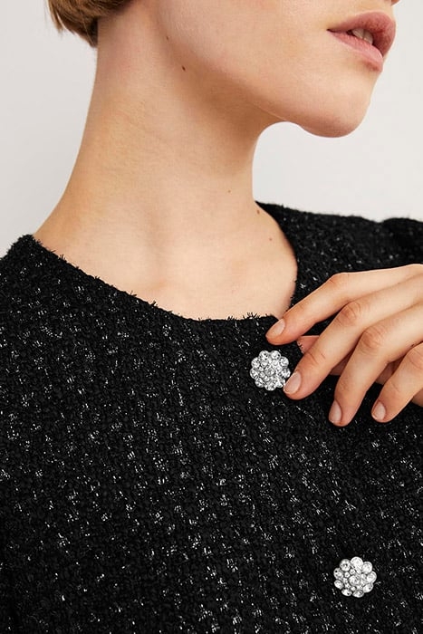 METALLIC TEXTURED MINI DRESS BLK 4