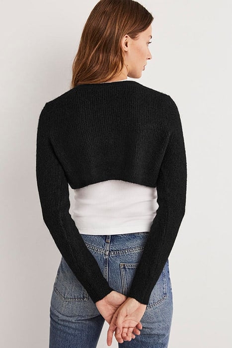 RIB KNIT BOLERO BLK 2