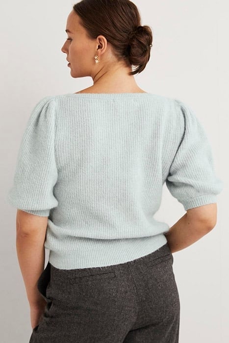 SQUARE NECK FLUFFY JUMPER BLU 2