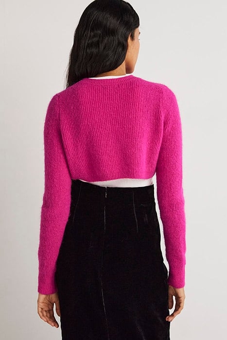 RIB KNIT BOLERO PNK 2