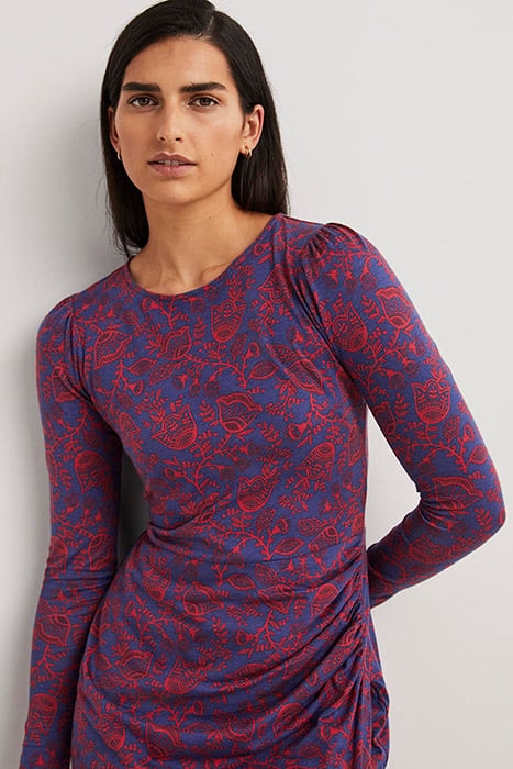 RUCHED JERSEY MINI DRESS BLU 3