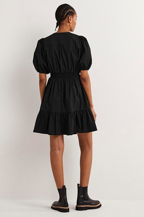 PUFF SLEEVE TIERED DRESS BLK 3