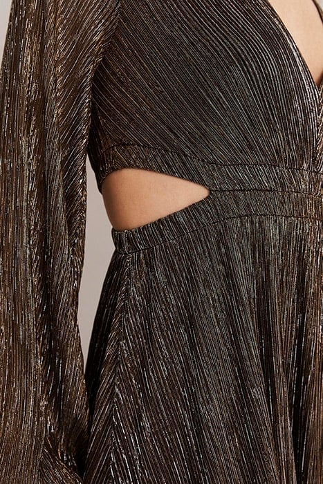METALLIC CUT-OUT MAXI DRESS GLD 4
