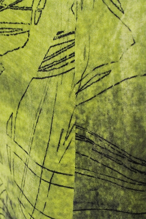 VELVET ABSTRACT SUIT PANTS GREEN 5