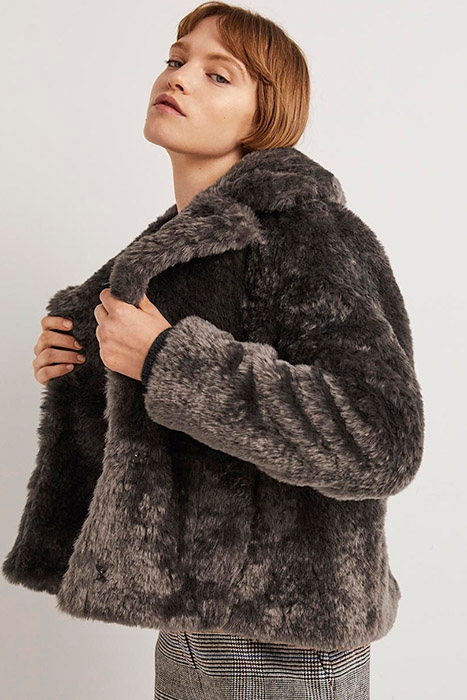 FAUX FUR JACKET BRN 4