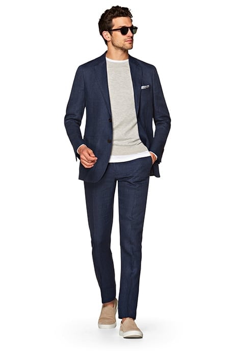 NAVY CHECKED HAVANA SUIT 1