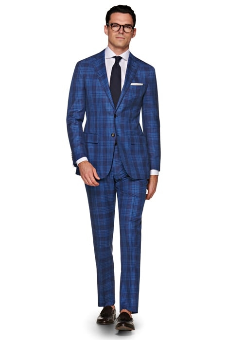 Mid Blue Checked Sienna Suit 1