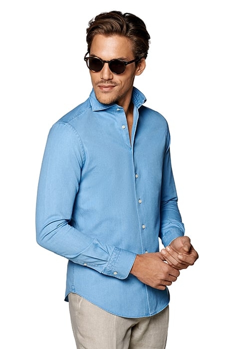 MID BLUE SLIM FIT SHIRT 1