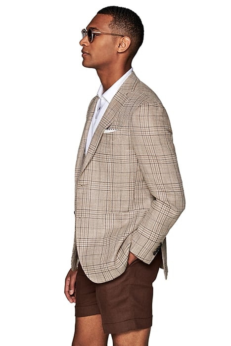 LIGHT BROWN CHECKED HAVANA BLAZER 3