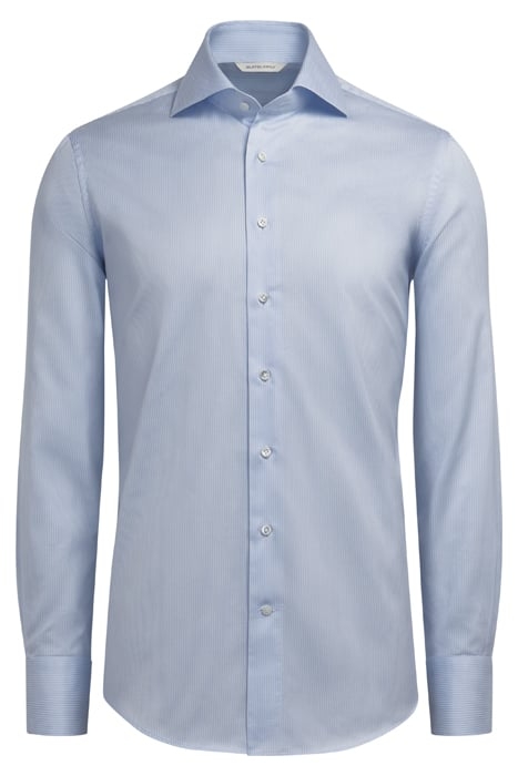 LIGHT BLUE STRIPED TWILL SLIM FIT SHIRT 2