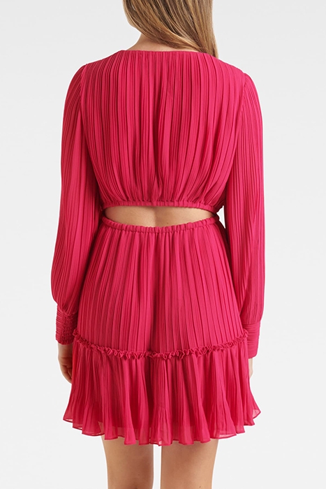 PARIS PLEAT MINI DRESS BRIGHT ROSE 4