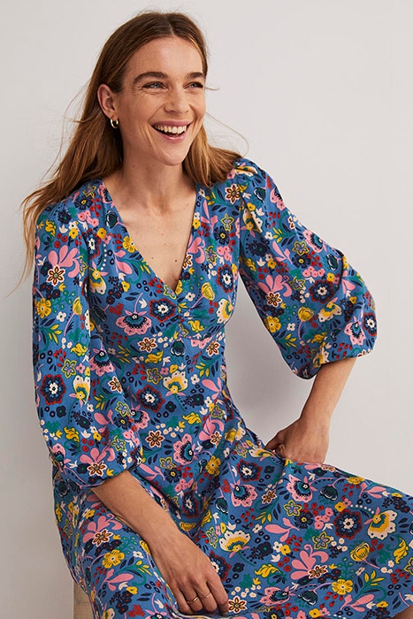 EMPIRE MIDI TEA DRESS BLU 3