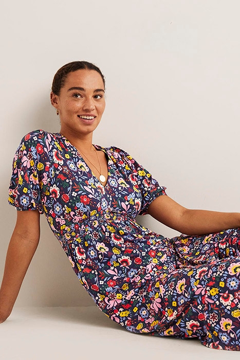 TIERED JERSEY MAXI TEA DRESS NVY 4