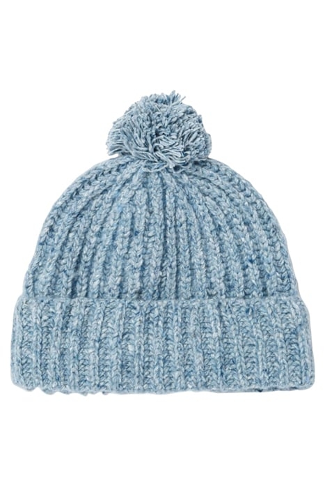 BEANIE WITH POM POM DONEGAL SKY 1