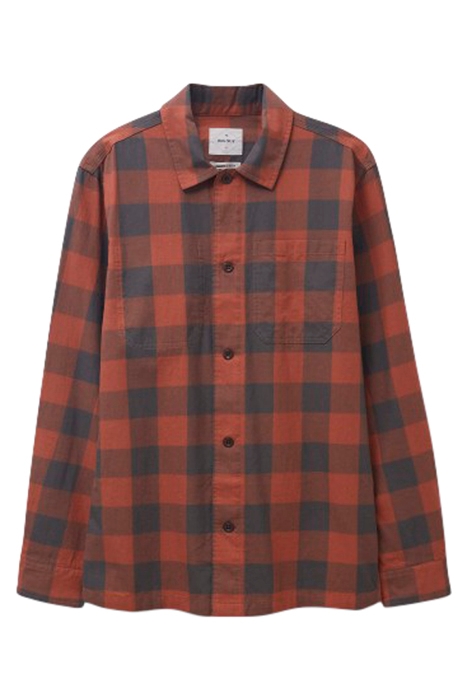 BUFFALO TWILL CHECK SHIRT MID RED 1