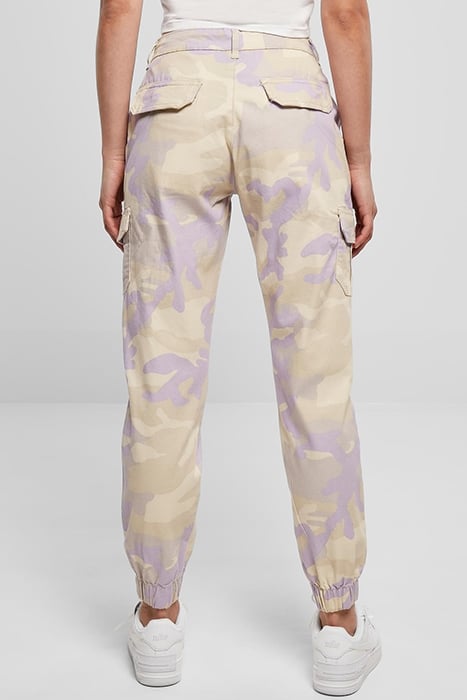 LADIES HIGH WAIST CAMO CARGO PANTS LILACCAMO 3
