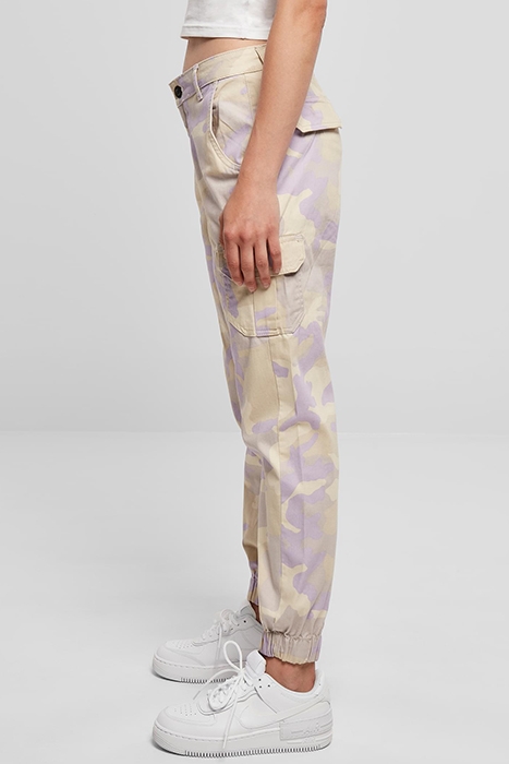 LADIES HIGH WAIST CAMO CARGO PANTS LILACCAMO 6