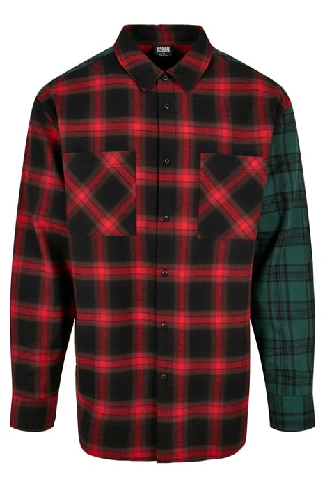 OVERSIZED MIX CHECK SHIRT BLACK/RED/GREEN 1
