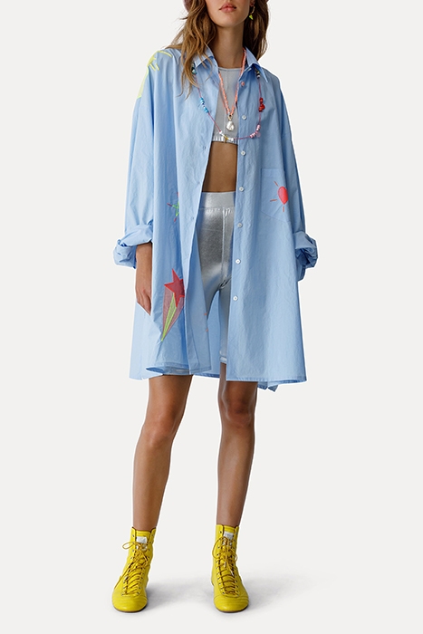 LAMINATED STRETCH SLIM FIT SHORTS SILVER 4