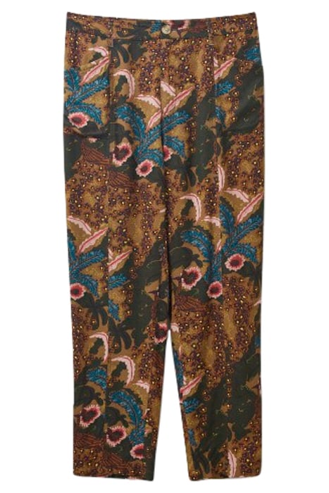 THEA PRINTED TROUSER TEAL 1